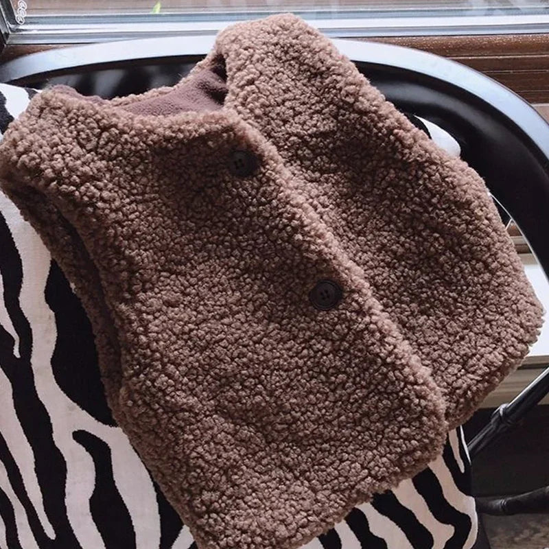 baby lamb wool winter vest for kids