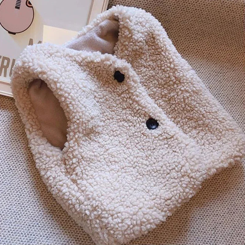 baby lamb wool winter vest for kids