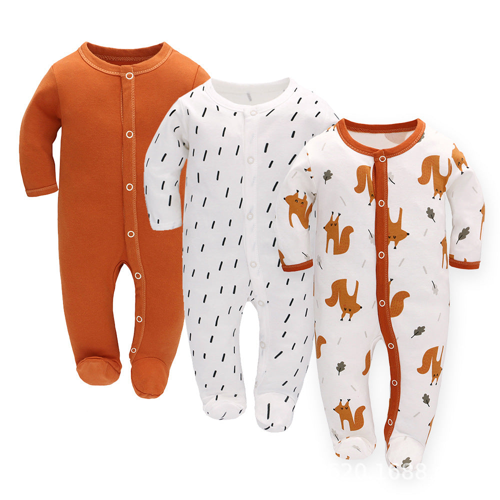 Soft Baby Romper set featuring fox, raindrop, and solid colors designed for comfort and style.